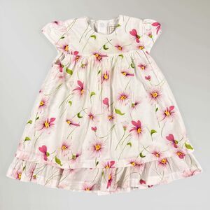 Emile et Rose Baby Girl's Dress Floral White Pink Lined 100% Cotton Size 6M